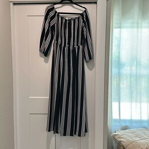 Jumpsuit /dress by Stella Tweed size medium. Off the shoulder, elastic sleeves